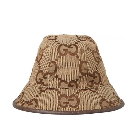GUCCI Jumbo GG Canvas Bucket Hat Camel/Ebony - Picture 1 of 12